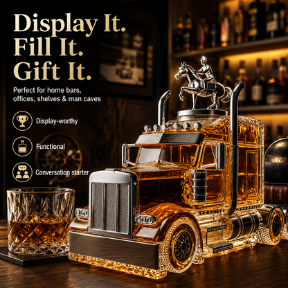 🔥 Last Day 49% OFF – Classic Truck Glass Decanter | Vintage Bar Decor Gift