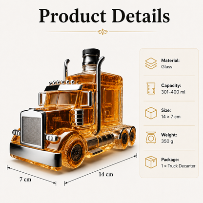 🔥 Last Day 49% OFF – Classic Truck Glass Decanter | Vintage Bar Decor Gift