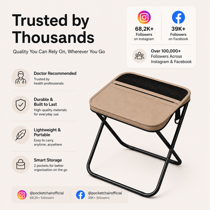 Pocket Chair👜Foldable Backpack Stool