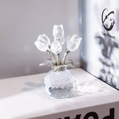 🔥Hot Sale 49% OFF💖💎Crystal Colorful Rose Flower Vase
