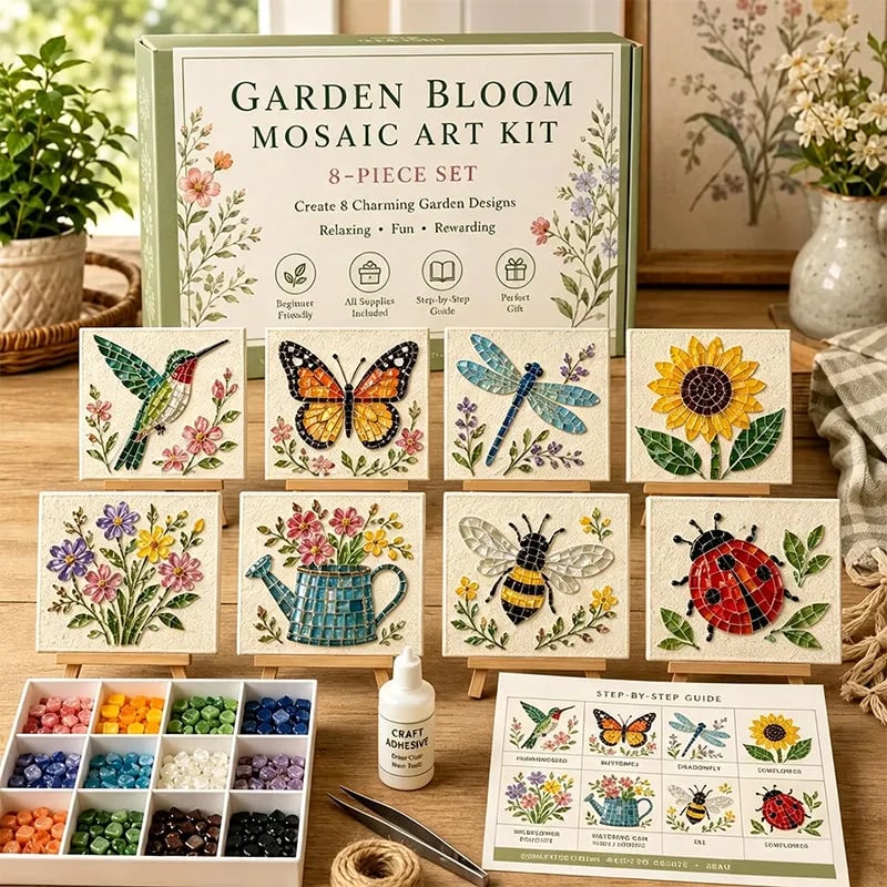 🌻🏡 Cottage Garden Mosaic Diy Kit – Create Your Own Masterpiece
