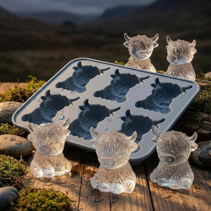🐮 Mini Highland Cow Ice Cube Mold – Cute 3D Ice for Drinks, Parties & Gifts– UK Ready!