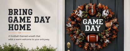 🔥Limited Time🏈 Handmade Style Football Wreath – Add Game Day Energy To Your Home
