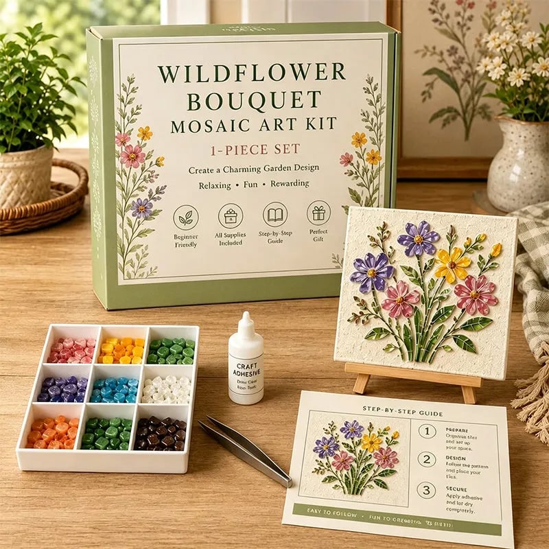 🌻🏡 Cottage Garden Mosaic Diy Kit – Create Your Own Masterpiece
