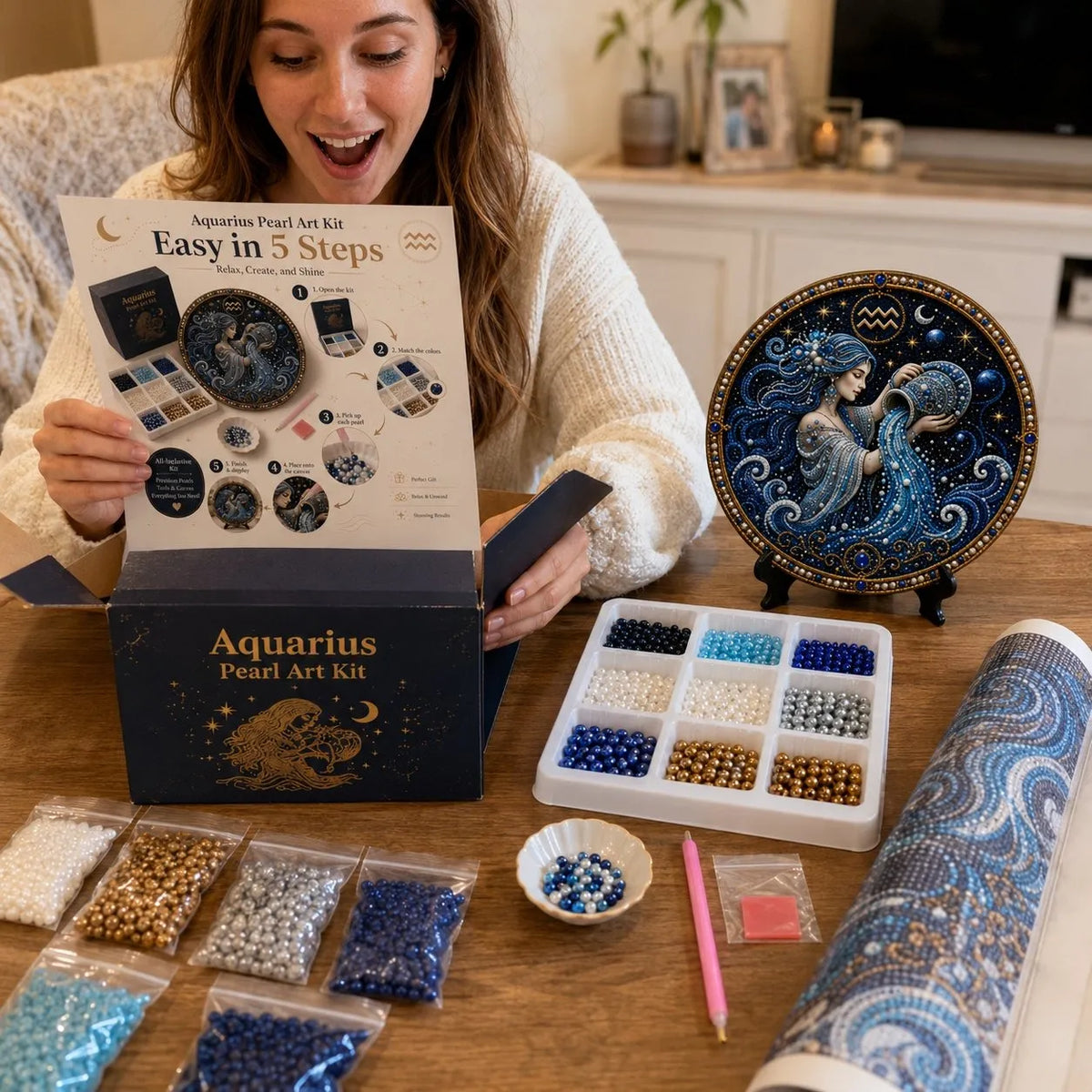♈💎Premium 3D Pearl 12 Zodiac Signs Art Kit 🌙