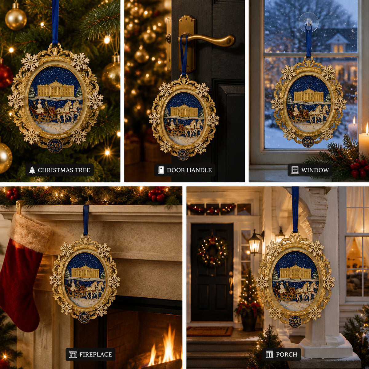 🔥White House Snowy Christmas Night Commemorative Ornament