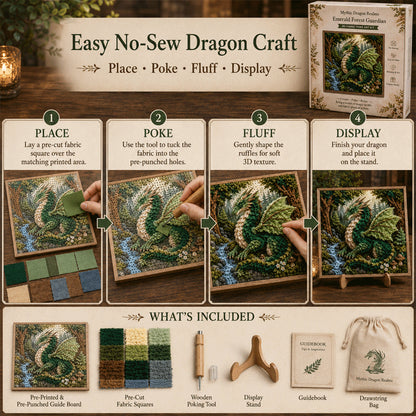 🐉✨ Mythic Dragon Realms 3D Fabric Poke Art Kit🔥