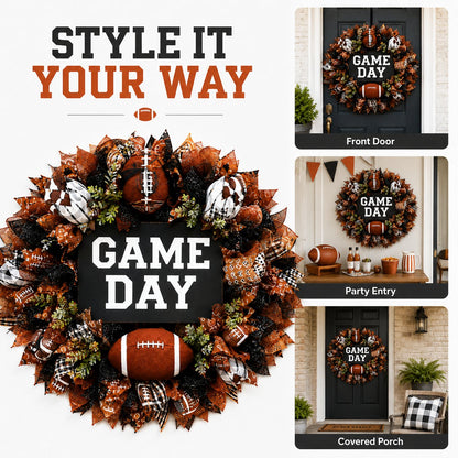 🔥Limited Time🏈 Handmade Style Football Wreath – Add Game Day Energy To Your Home