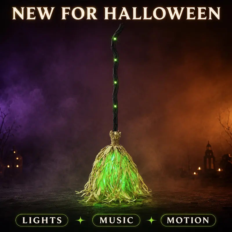 👻 Spooky Sounds & Dancing Magic Witch Broom 🧹✨🎃
