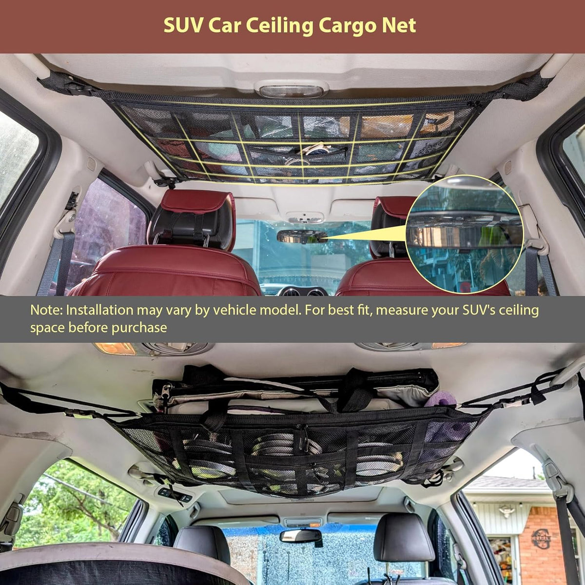 Car Ceiling Cargo Net Pocket for Long Road Trips!
