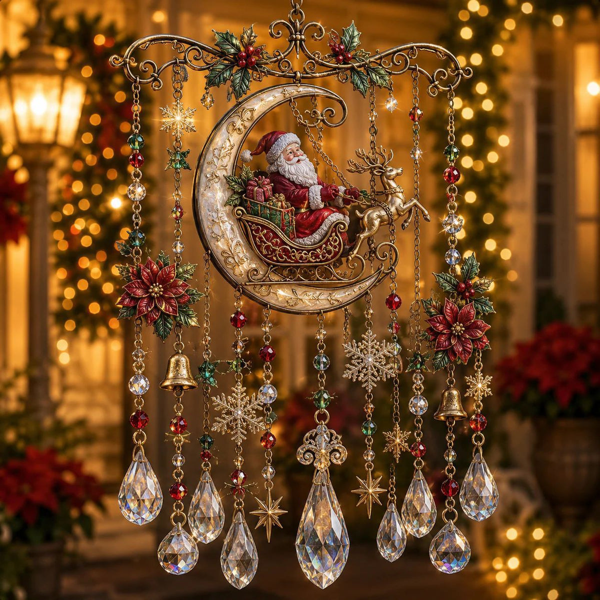 🎄 Limited-Time 49% OFF – Christmas Wind Chime with Crystal Drops🔔