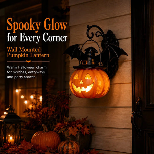 🎃Halloween Early Bird Special Sale 49% OFF🎃 Bat Hat Pumpkin Wall Lamp 🦇