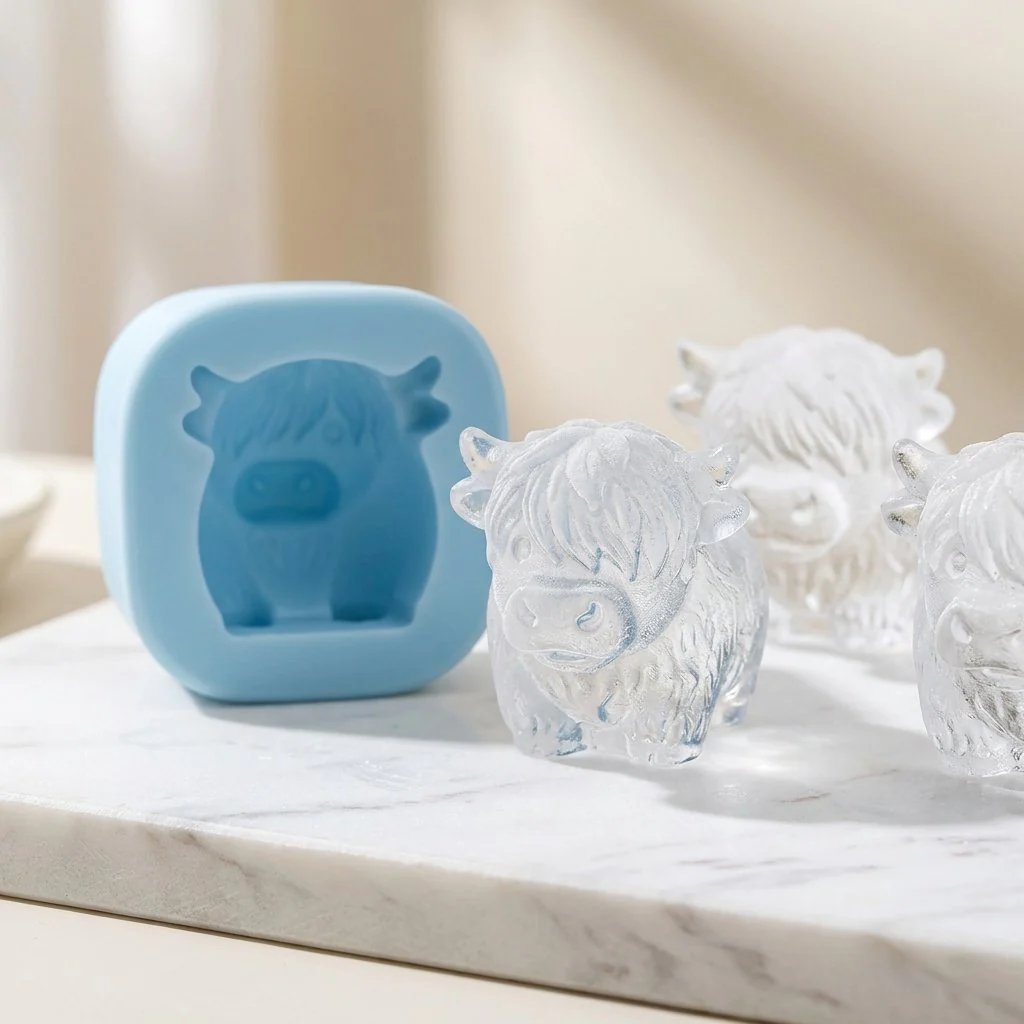 🐮 Mini Highland Cow Ice Cube Mold – Cute 3D Ice for Drinks, Parties & Gifts– UK Ready!