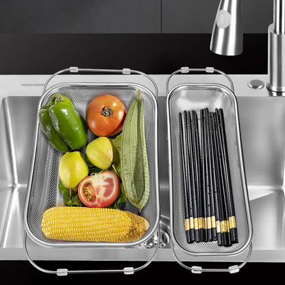 🍽️ 49% OFF NOW! 🧺 Stainless Steel Telescopic Drainer Basket