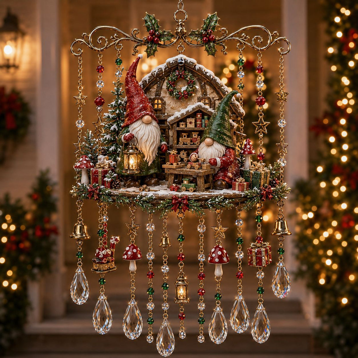 🎄 Limited-Time 49% OFF – Christmas Wind Chime with Crystal Drops🔔