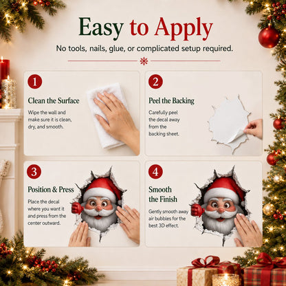 🔥Last Day 49% OFF-Creative 3D Christmas Santa Wall Sticker
