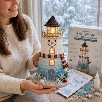 🎄 DIY Lighted Christmas Sea Glass-Style Lighthouse Kit — Create your own glowing holiday magic! ✨🕯️