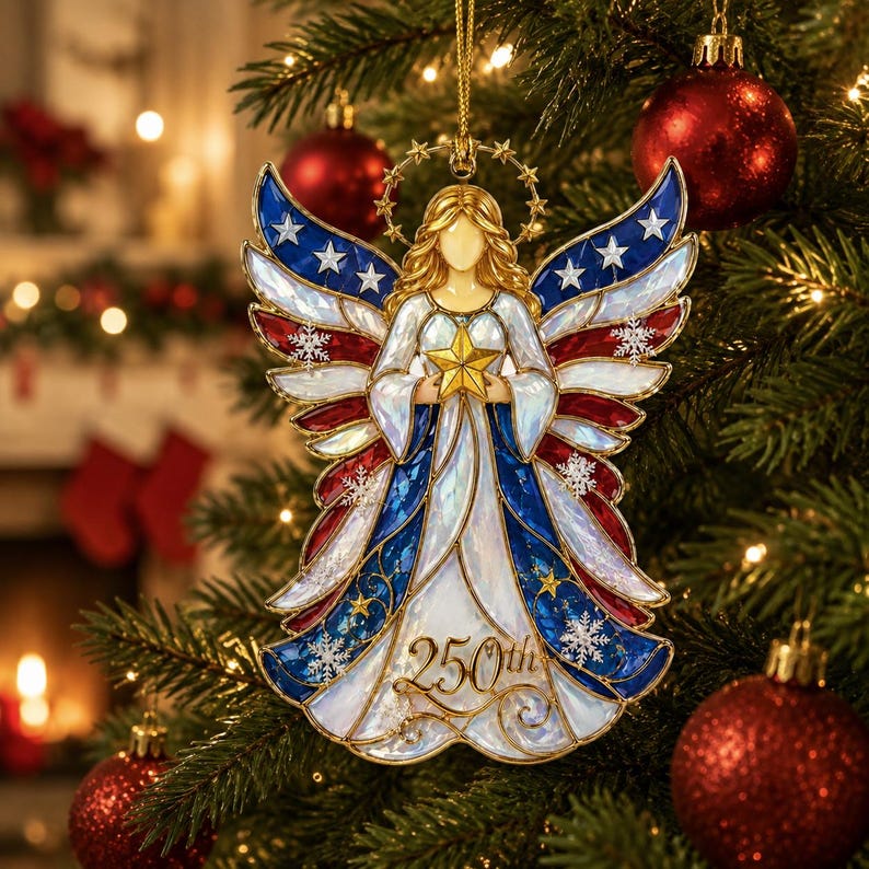 🔥LIMITED TIME 49% OFF!🔥🎄 US 250th Anniversary Christmas Ornament, 6 Vintage American Flag Styles