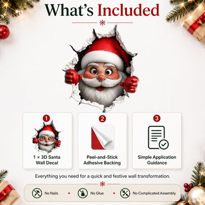 🔥Last Day 49% OFF-Creative 3D Christmas Santa Wall Sticker