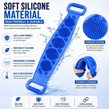 🛁Limited-Time 50% OFF💦Silicone Bath Brush Double-Sided Exfoliating Back Scrubber
