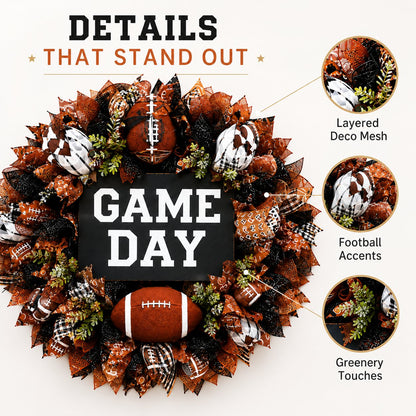 🔥Limited Time🏈 Handmade Style Football Wreath – Add Game Day Energy To Your Home