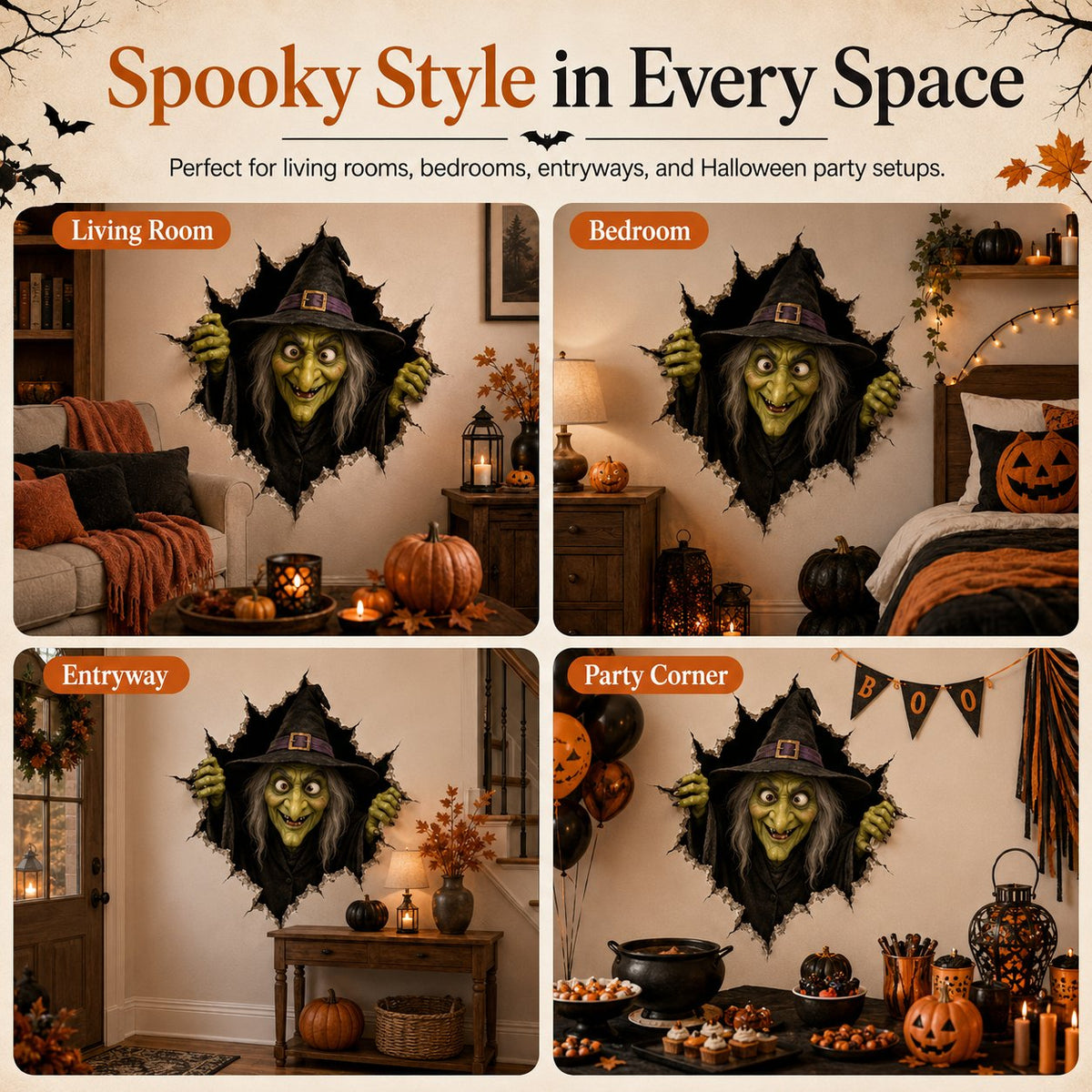 🔥Halloween Break-In 3D Wall Decals