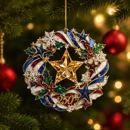 🔥LIMITED TIME 49% OFF!🔥🎄 US 250th Anniversary Christmas Ornament, 6 Vintage American Flag Styles