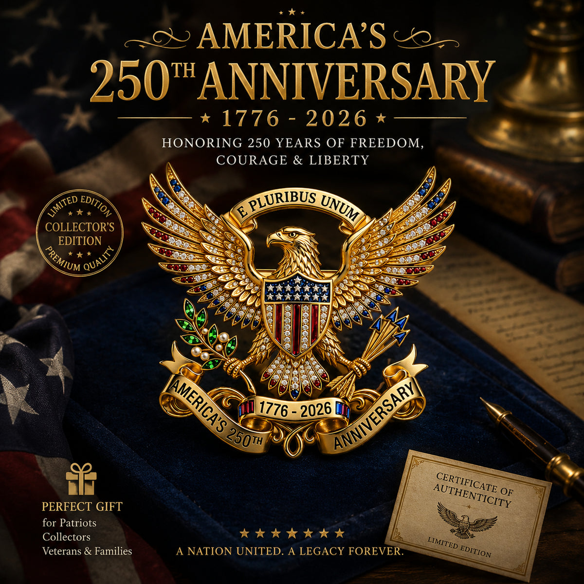 Limited Edition 🔥Last 50 sets!!US 250th Anniversary Brooch Pin