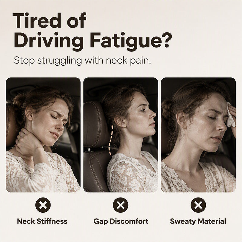 🚗💤 Relieve Driving Fatigue! Universal Memory Foam Car Headrest Neck Pillow