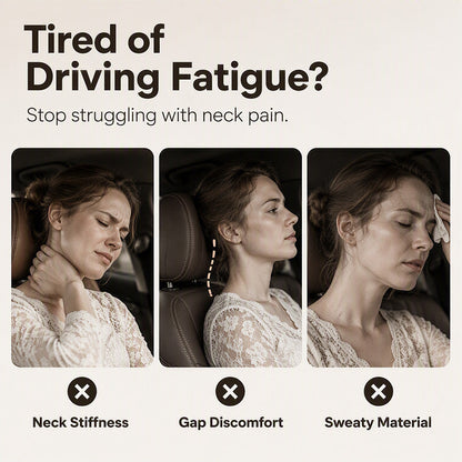 🚗💤 Relieve Driving Fatigue! Universal Memory Foam Car Headrest Neck Pillow