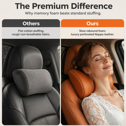 🚗💤 Relieve Driving Fatigue! Universal Memory Foam Car Headrest Neck Pillow